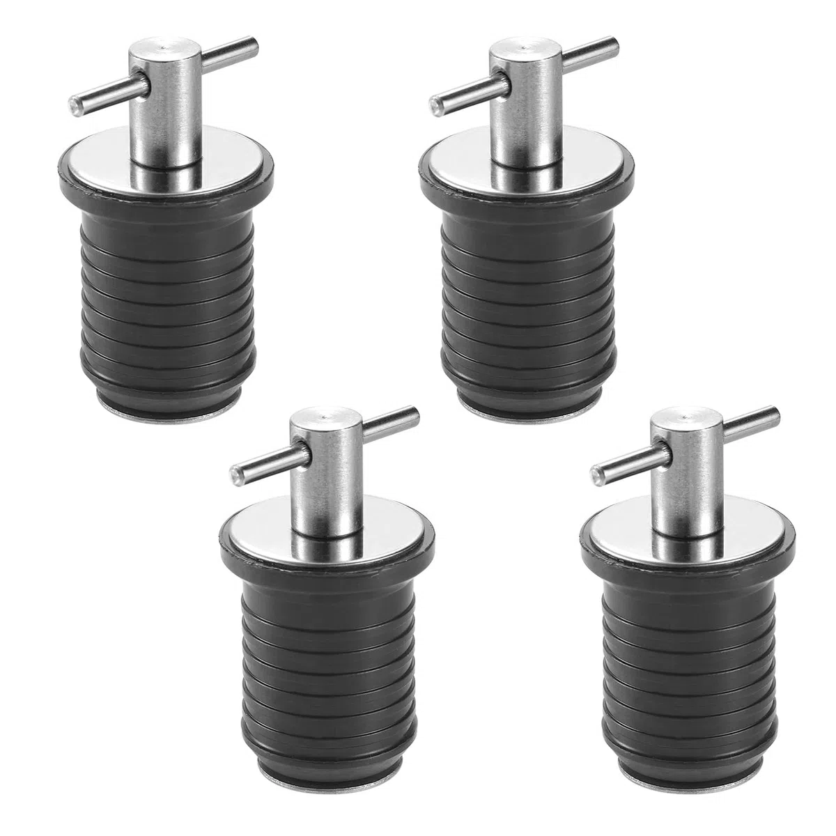 lasuroa 4Pcs Bouchons Bateau, Bouchons de Vidange de Bateau Bouchons de Vidange à Poignée en T avec Poignée en Acier Inoxydable Marine Twist Plug Accessoires de Bateau