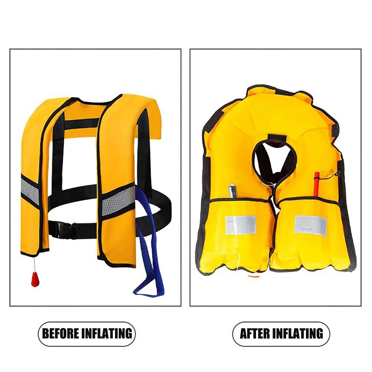 Générique Gilet de Sauvetage Gonflable Automatique: 150N Veste Flottante Légère avec Sifflet pour Kayak Bateau Natation Adultes Enfants Jusqu’à 150kg