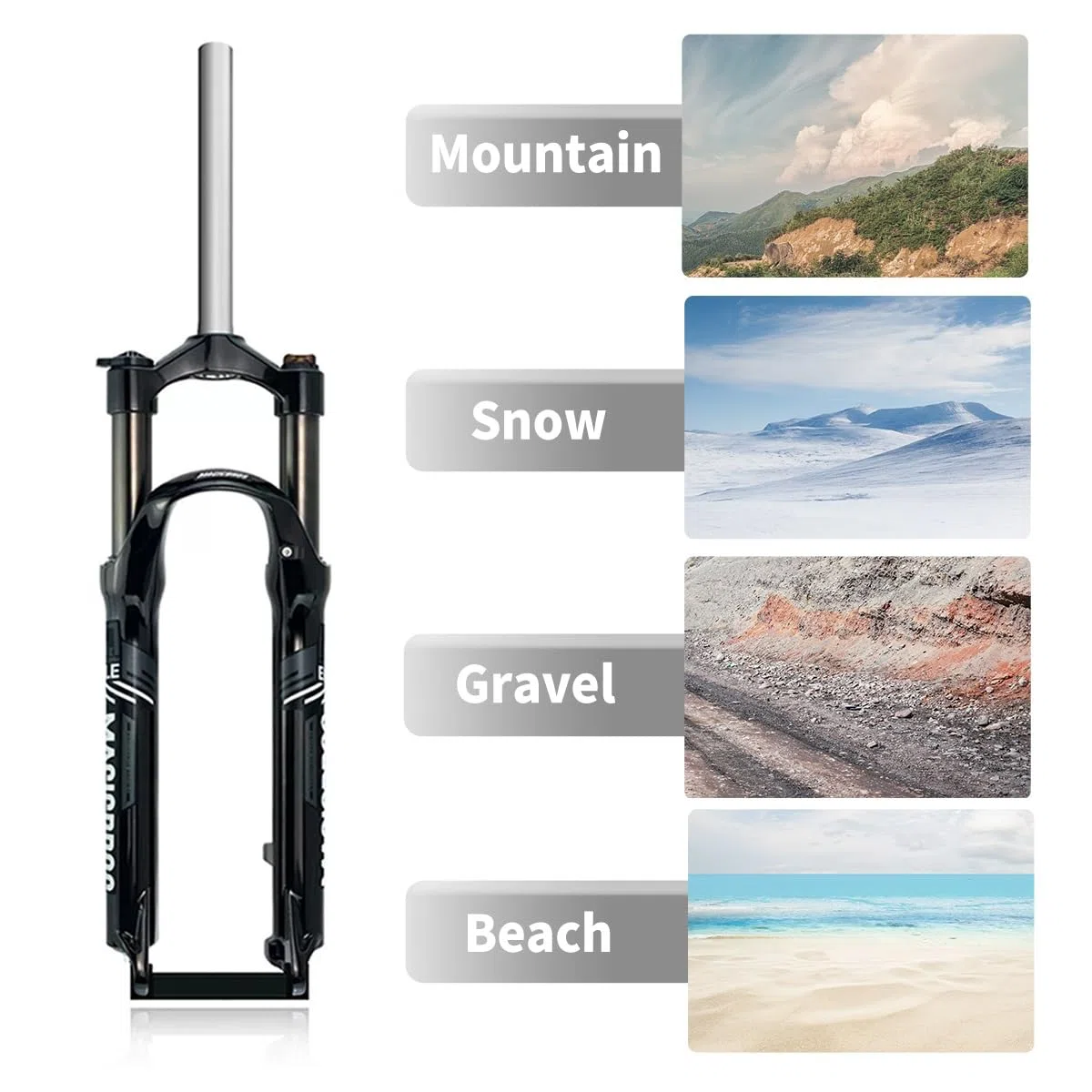 Fourche VTT 26 Pouces 100mm Voyage Vélo Fourche Suspendue 1" 1/8 V-Brake/Disque Amortisseur De Pression d'air Fourche De Vélo Alliage D'aluminium Contrôle des Épaules