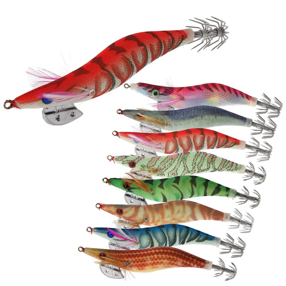 Croch 8 Pièces Lumineuse Turlutte Leurre pour la Pêche des Pieuvre,Seiches et Calamar