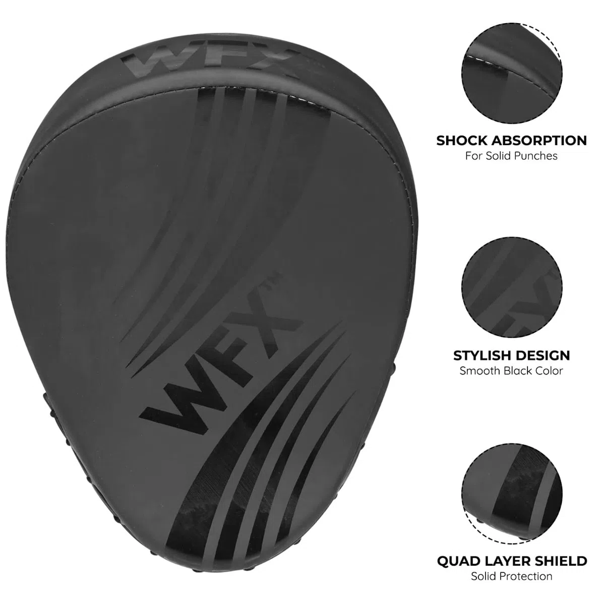 WFX Pads de Boxe Focus Mitts Hook and Jab Punch Bag Target Training Curved Strike Shield Hand Muay Thai Pad MMA Martial Arts Gloves