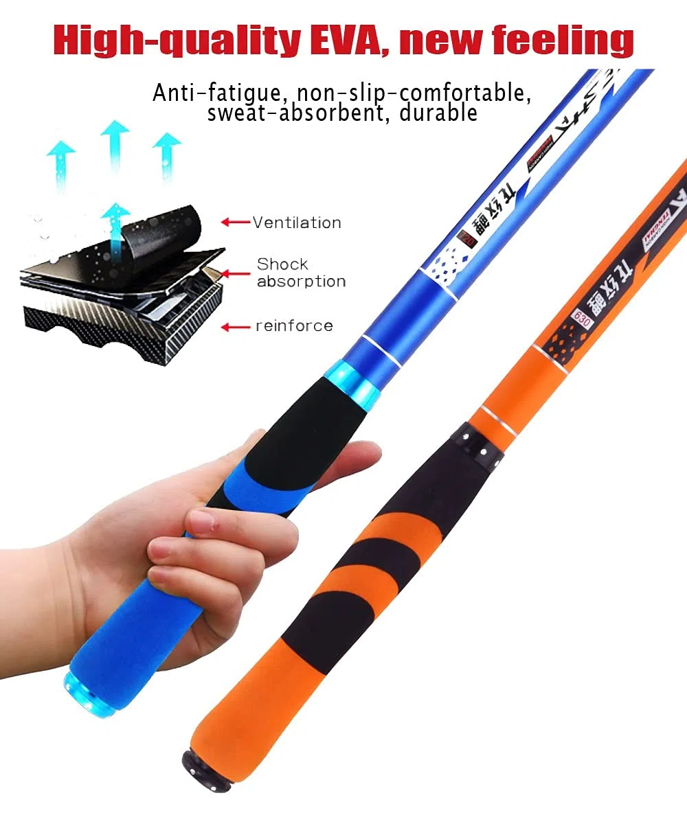 Canne A Peche Au Coup Tige de pêche télescopique de la Fibre de Carbone Polon-Carpe Ultralight Super Dur Travel 3.6/4.5/5.4/6.3/7.2m Cannes à PêChe à Main