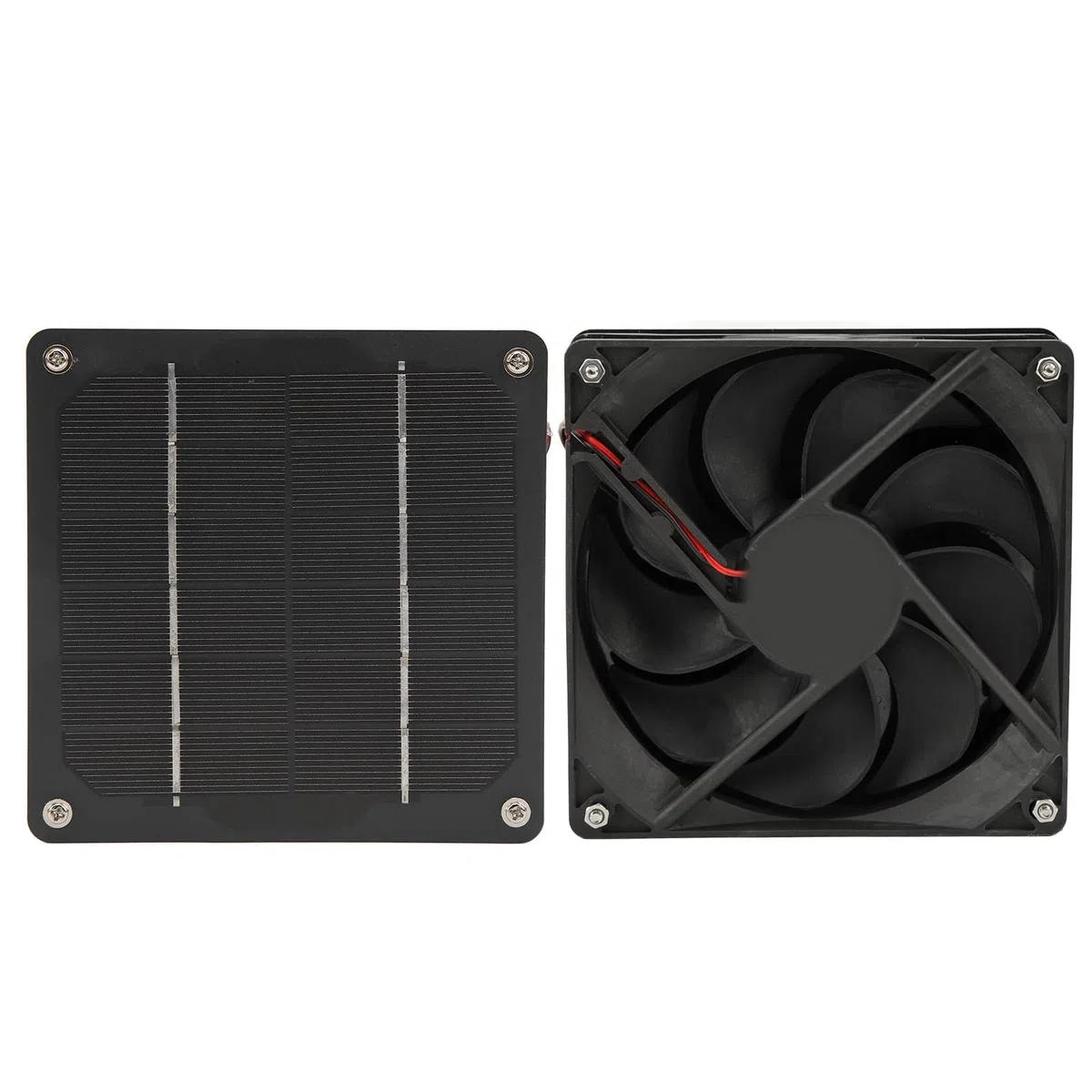 Generic Ventilateur Solaire, Chauffage Solaire en Serre 5W 6V Silicine Monocristallin, ABS Solar Pannel Fan Chauffage pour la Serre avec l'intensité du Soleil pour Diverses Applications, des RVS