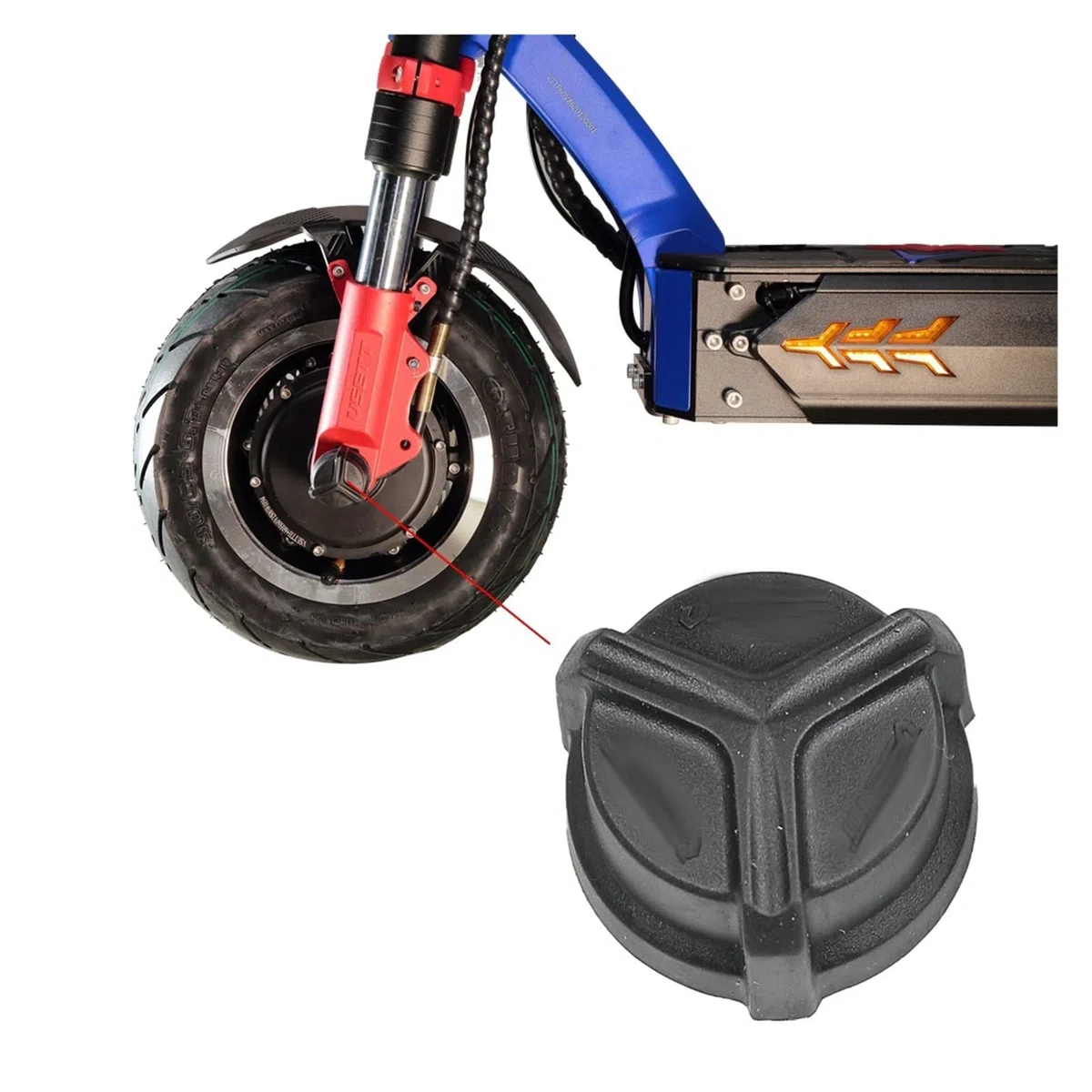 Compatible avec Le Capuchon d'écrou à vis Compatible avec Le Scooter électrique Vsett 10+ 11+ Protecteur d'écrou Anti-poussière Couvercle en Caoutchouc