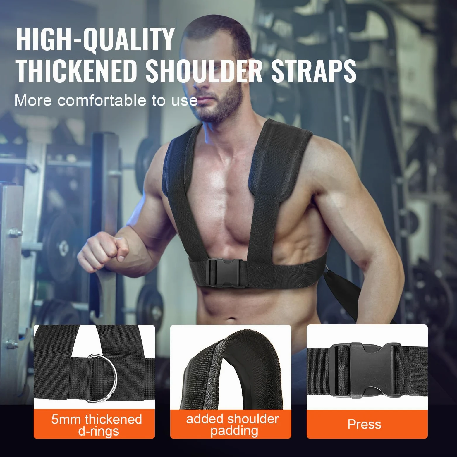 VEVOR Traîneau de Puissance Fitness Poussée et Traction, Traineau de Résistance avec Poignée, Équipement d'Entraînement de Force, Vitesse et Explosivité, en Acier, Convient aux Disques de 25 et 42 mm