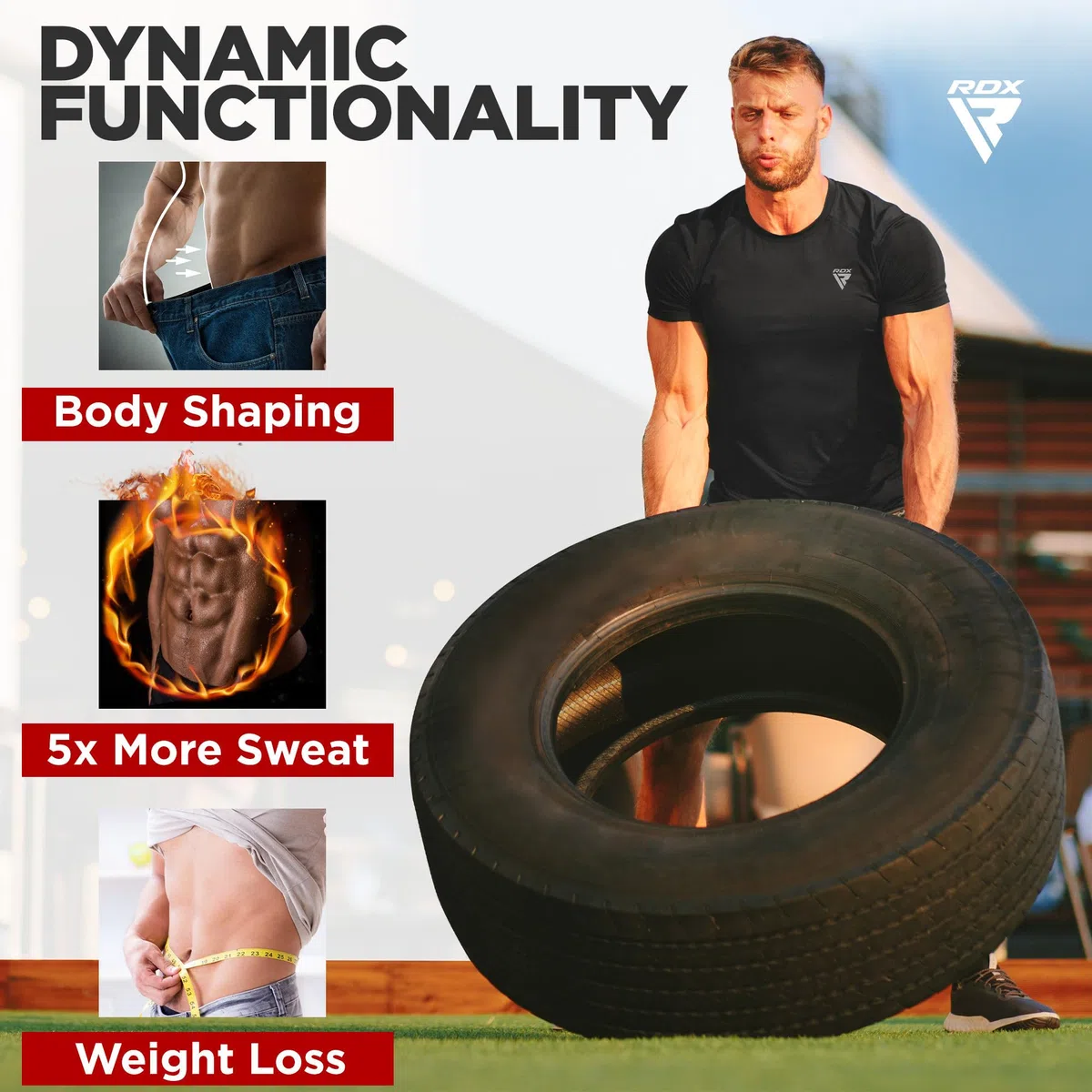 RDX Sweat T-Shirt Homme Sweat Suit, Néoprène Sauna Shirt Fitness Trainer Taille, Gym Débardeur pour Shapewear Perte de Poids Minceur Body Shaper Workout Yoga Bodybuilding Running