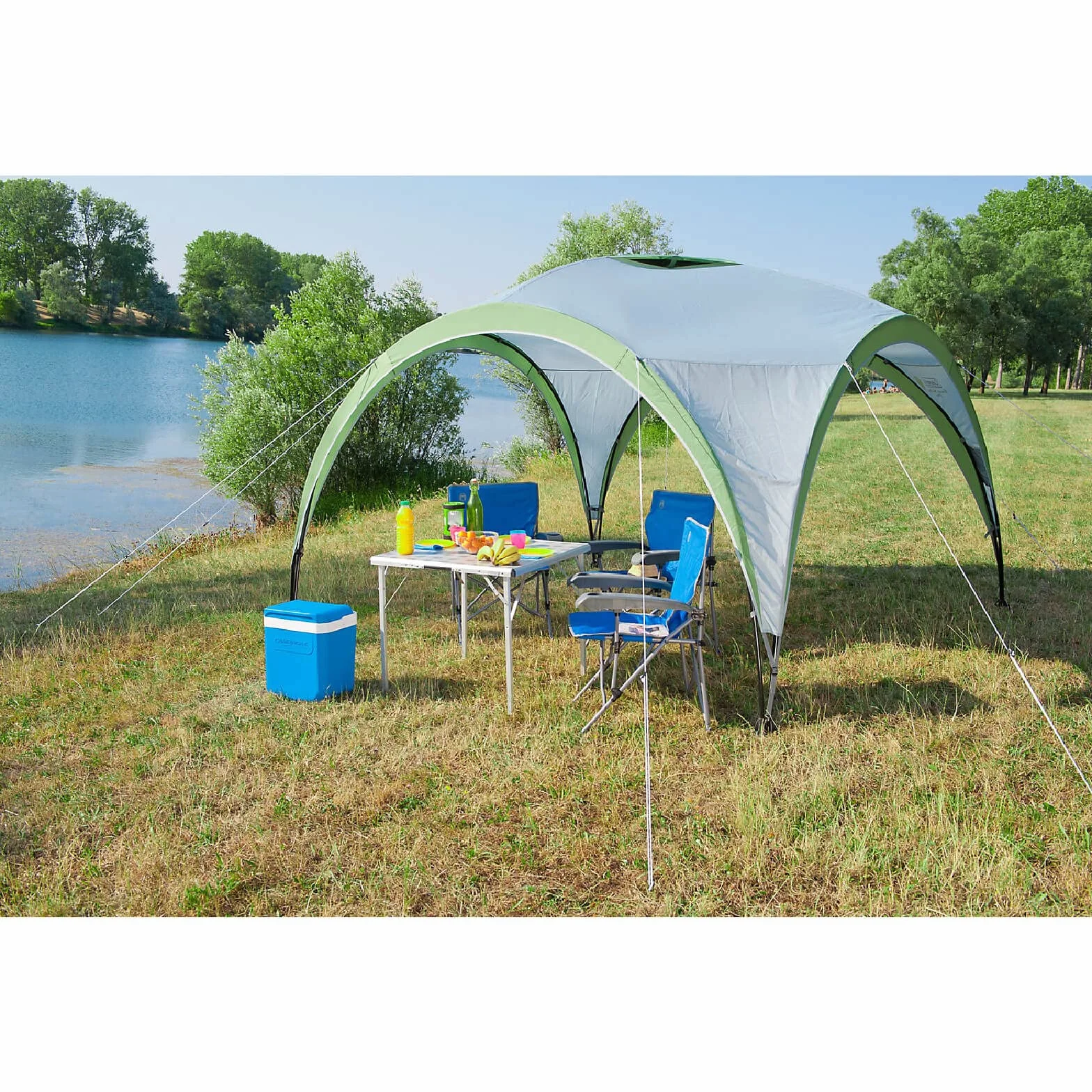 Coleman Tonnelle Pro XL 4,5 x 4,5 m pour Festivals, Jardin et Camping, poteaux en Acier Robuste, Grande Tente d'événement avec Protection Solaire SPF 50+