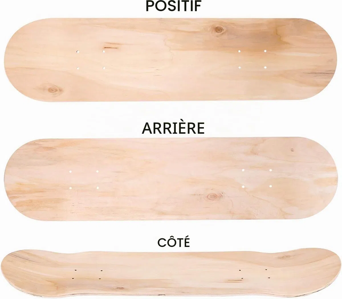 8 8 couches d'érable vierge double concave skateboards naturel planche à roulettes table érable