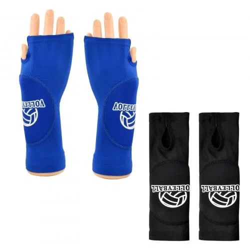 Lot de 2 Paires de Manchette Bras de Volleyball, Coudières de Volleyball Adolescent, avec Rembourrés, Trou de Pouce, pour Les Femmes, Filles, Adolescents