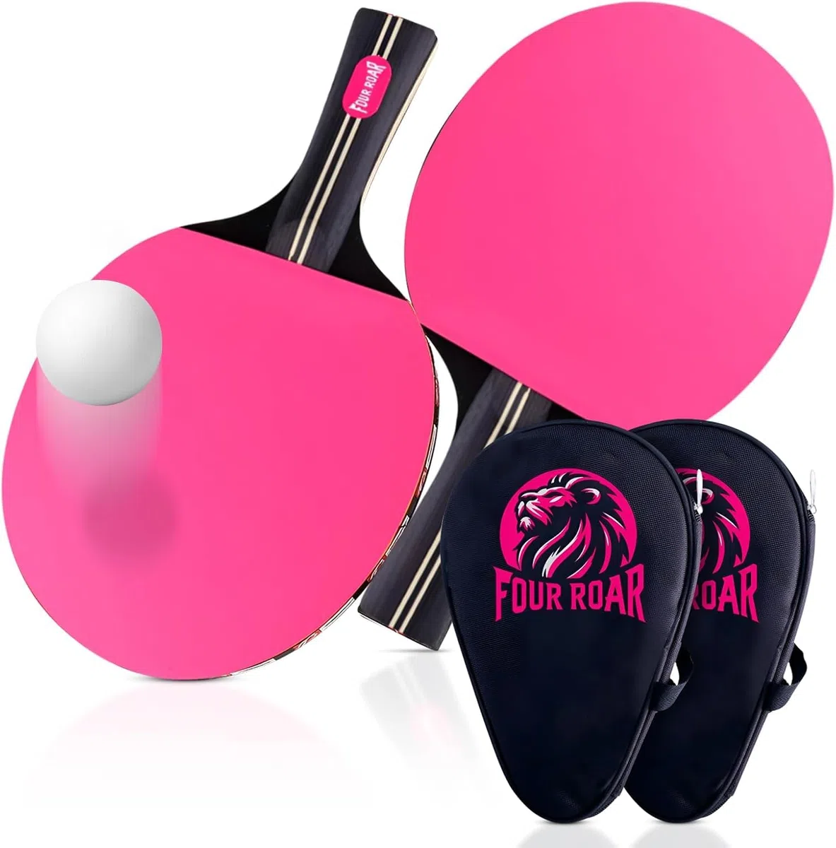 Raquette de ping pong rose avec 7 couches