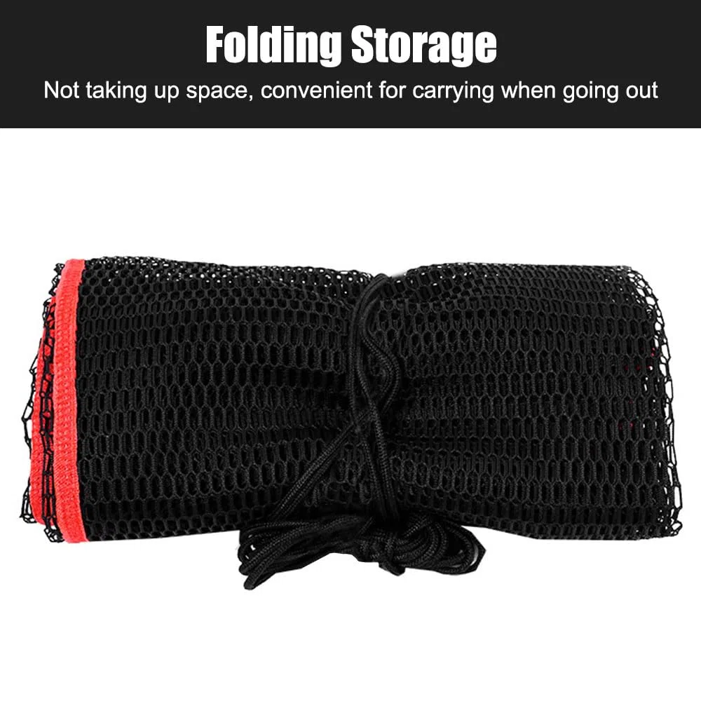 MiOYOOW Sac de Filet de Pêche Portable, Filet de Poisson Long en Nylon, Épais à Mailles Fines, avec Cordon de Serrage pour Petits Poissons, Crabes, écrevisses