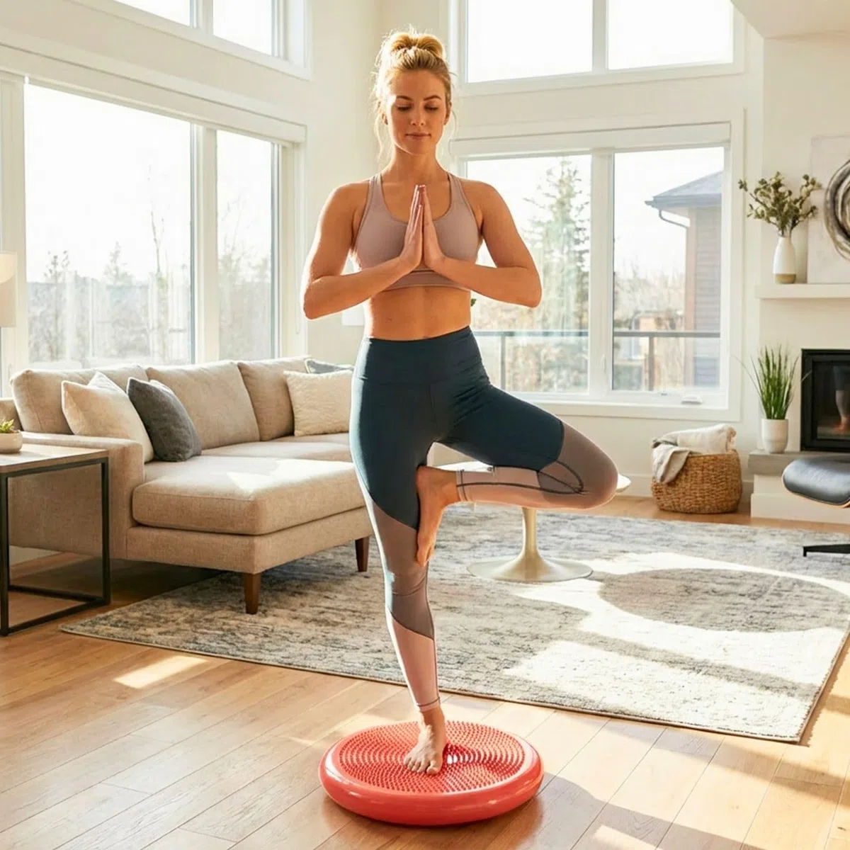 EmpireAthletics Coussin d'équilibre en ORANGE - Pour la rééducation à la maison et plus encore - Coussin de siège de fitness avec picots(boutons)
