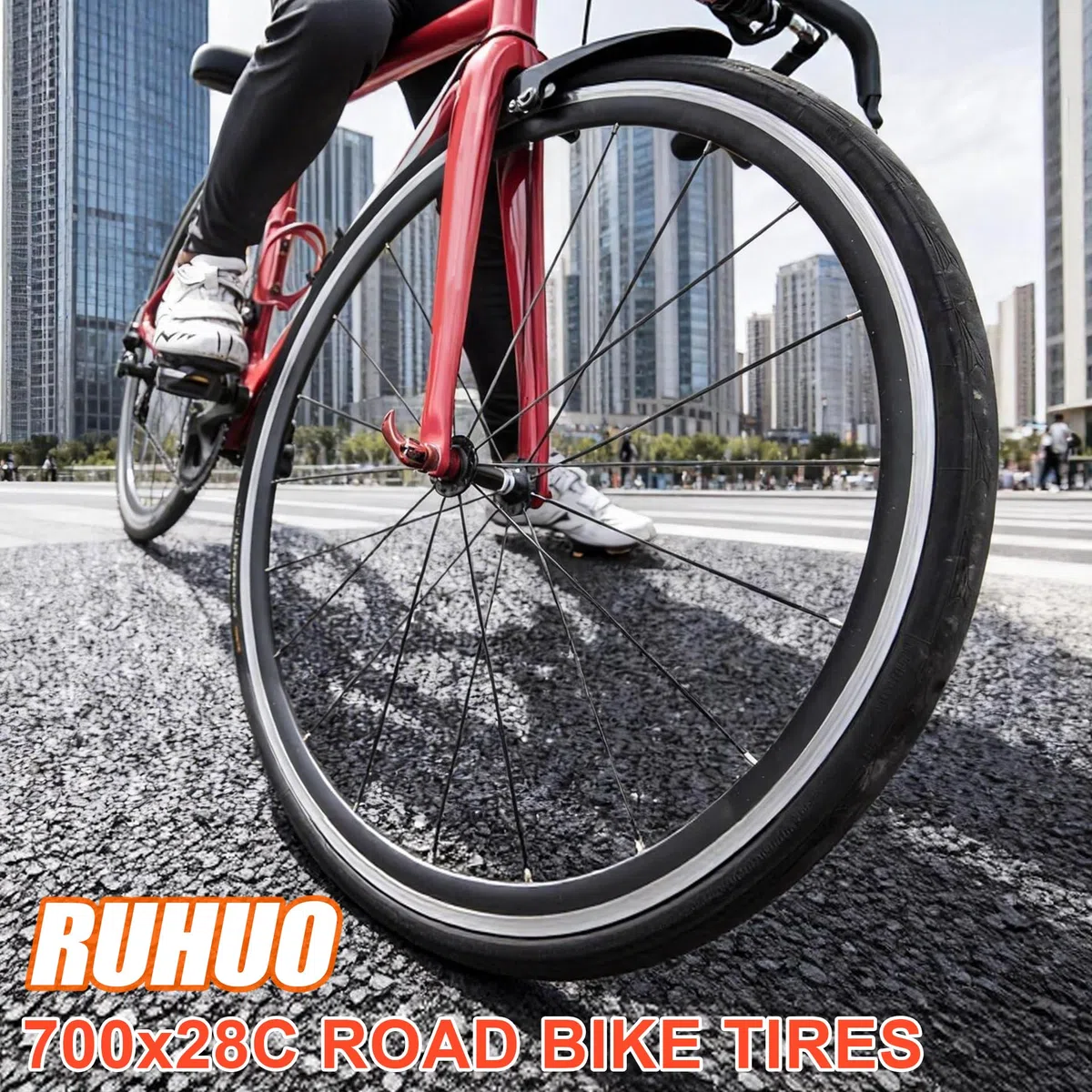 2-Pack 700x28C Tuyau de Vélo, 700C Pneus et Chambres à Air pour Vélos de Route, Remplissage Repliable Pneus de Vélo pour de Trajet Urbain (FR)