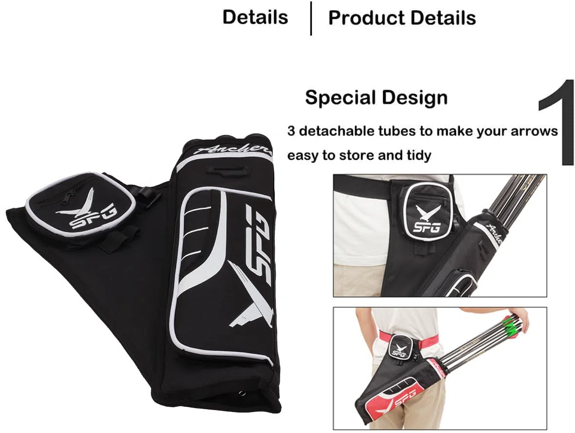 Archery Bag Outdoor Canvas Arrow Quiver Hunting Three Tube Archery Bag Waist Span Archery Accessories Archery Bag