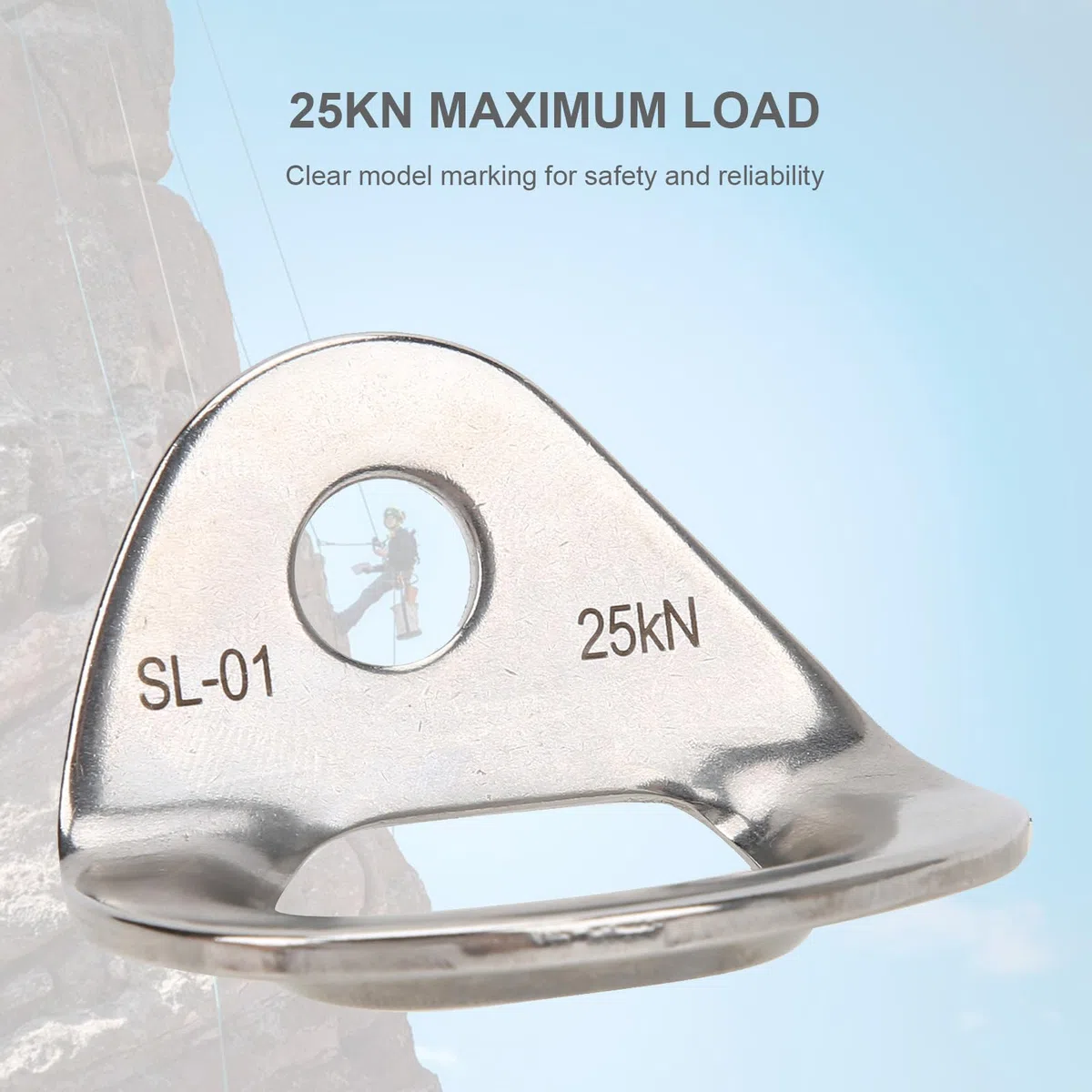 4 PCS Cintre d'escalade 25KN, Connecteur d'ancrage d'escalade, Pitons d'escalade en Acier Inoxydable, Boulons De Suspension De Roche, Accessoires d'escalade pour Le Travail Aérien