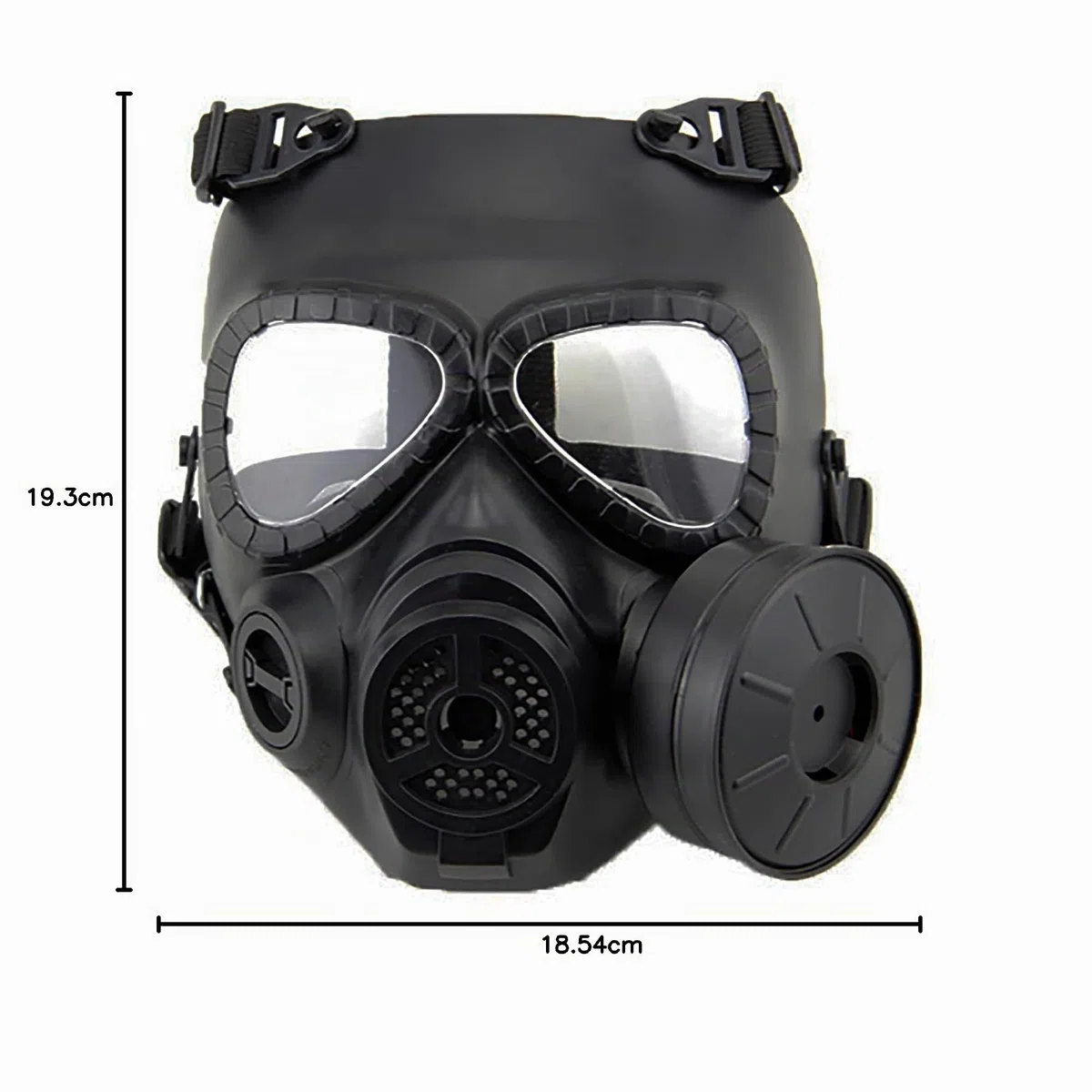 Masque de paintball tactique intégral factice à gaz avec ventilateur turbo pour cosplay, Halloween, jeu de guerre, mascarade