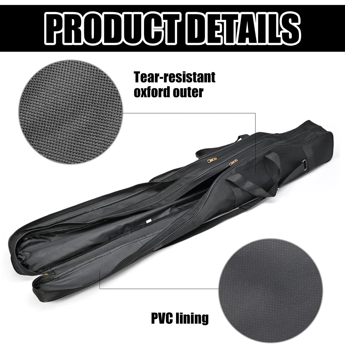 Fourreau Canne À Pêche, Sac De Pêche 150 Cm, Sac De Pêche Portable Pliable Imperméable Oxford, Sac De Canne À Pêche Avec Bandoulière Réglable Et Poignée Pour Pêche, Moulinet, Pôle, Gear Tackle, Outil