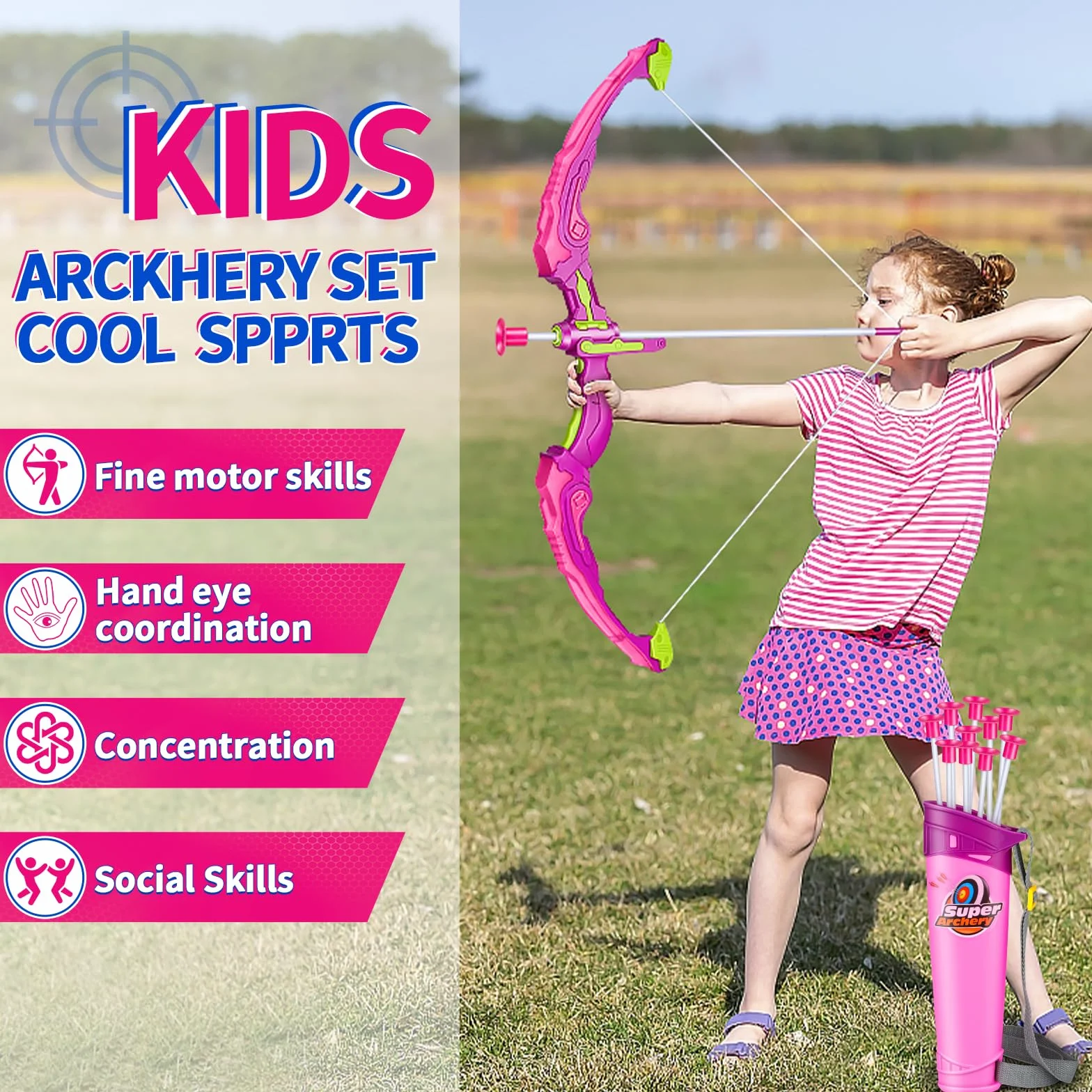 Own1one Ensemble Arc et Flèche pour Enfants avec Lumières LED, Jouet de Tir à l'arc avec à Ventouse, Jeux Exterieur Enfant 3 4 5 6 Ans