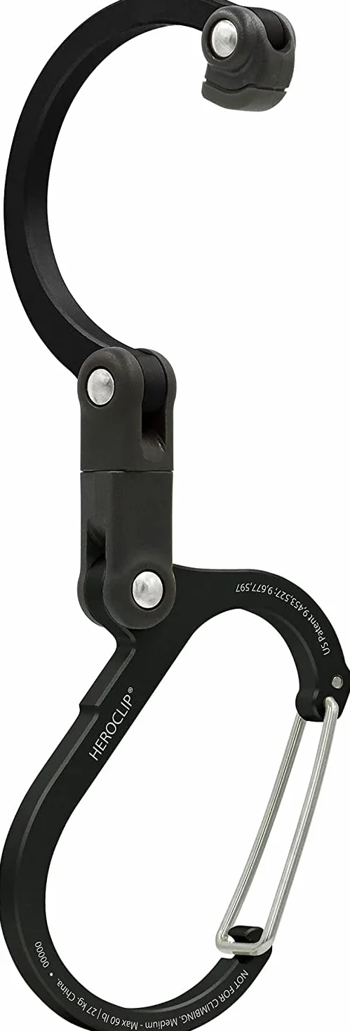 Gear Aid HEROCLIP Mousqueton et Crochet (Moyen) pour Camping, Sac à Dos, valises et Garage