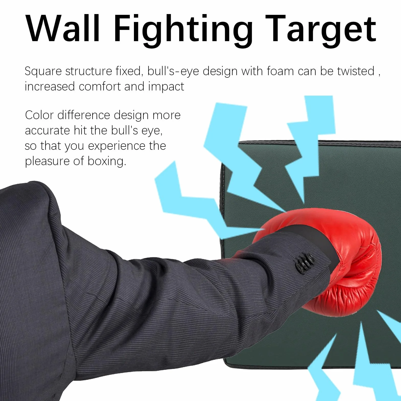 Ejoyous Sac de Boxe Mural en PU - Tapis de Frappe D'entraînement sur Cible de Frappe - Wall Punch Boxing Bag Target Wall Fighting Pad
