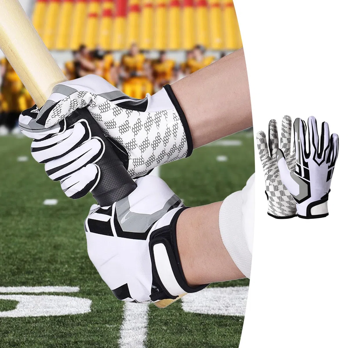 Gants de softball - Gants de frappe de baseball, gants de sport antidérapants, gants respirants, paume super adhérente, gants de jeu de baseball pour adultes, hommes et femmes