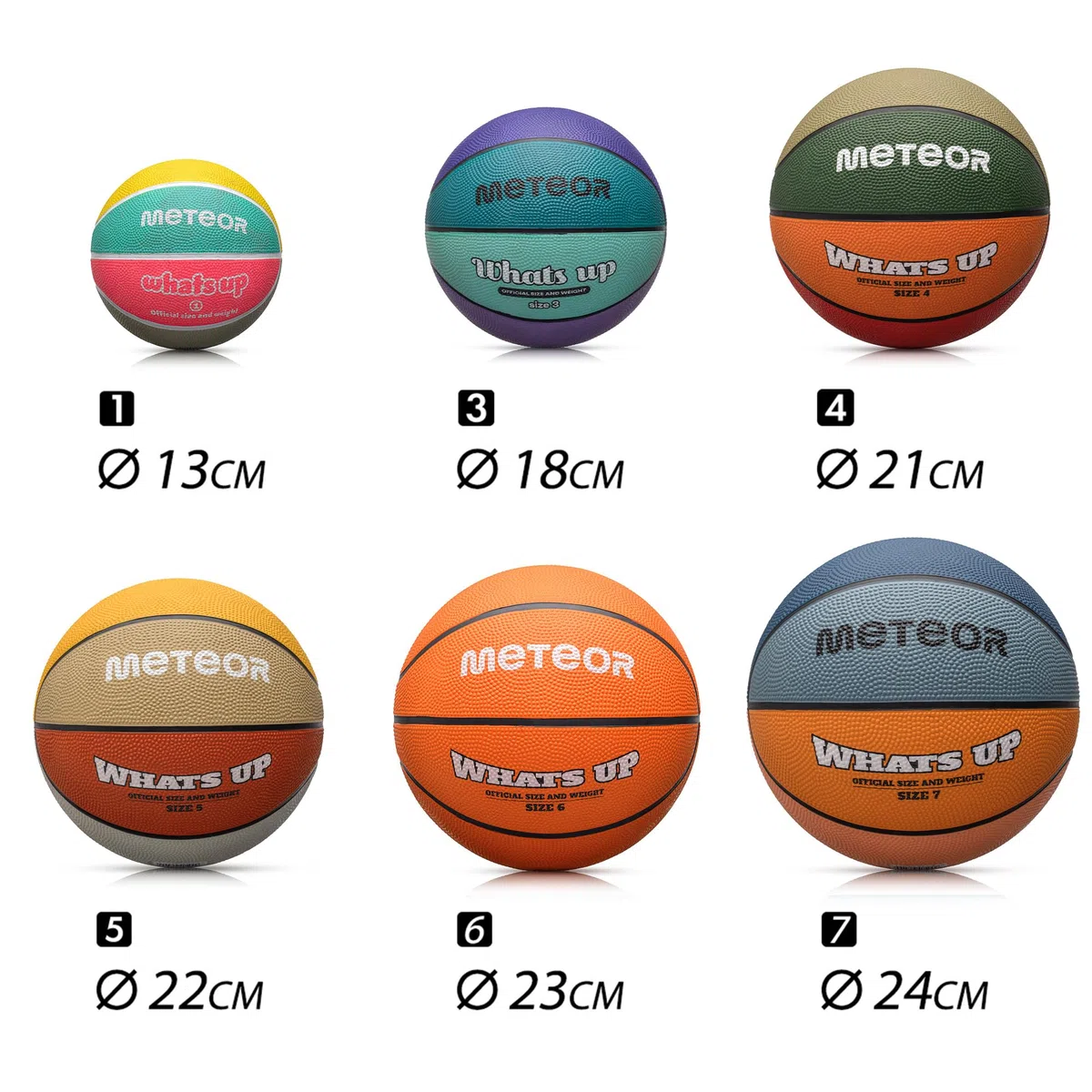 Meteor Ballon de Basket-Ball - Taille Enfant Jeune pour entraînement et Divertissement - Gonflables Basketball Mini avec Surface antidérapante