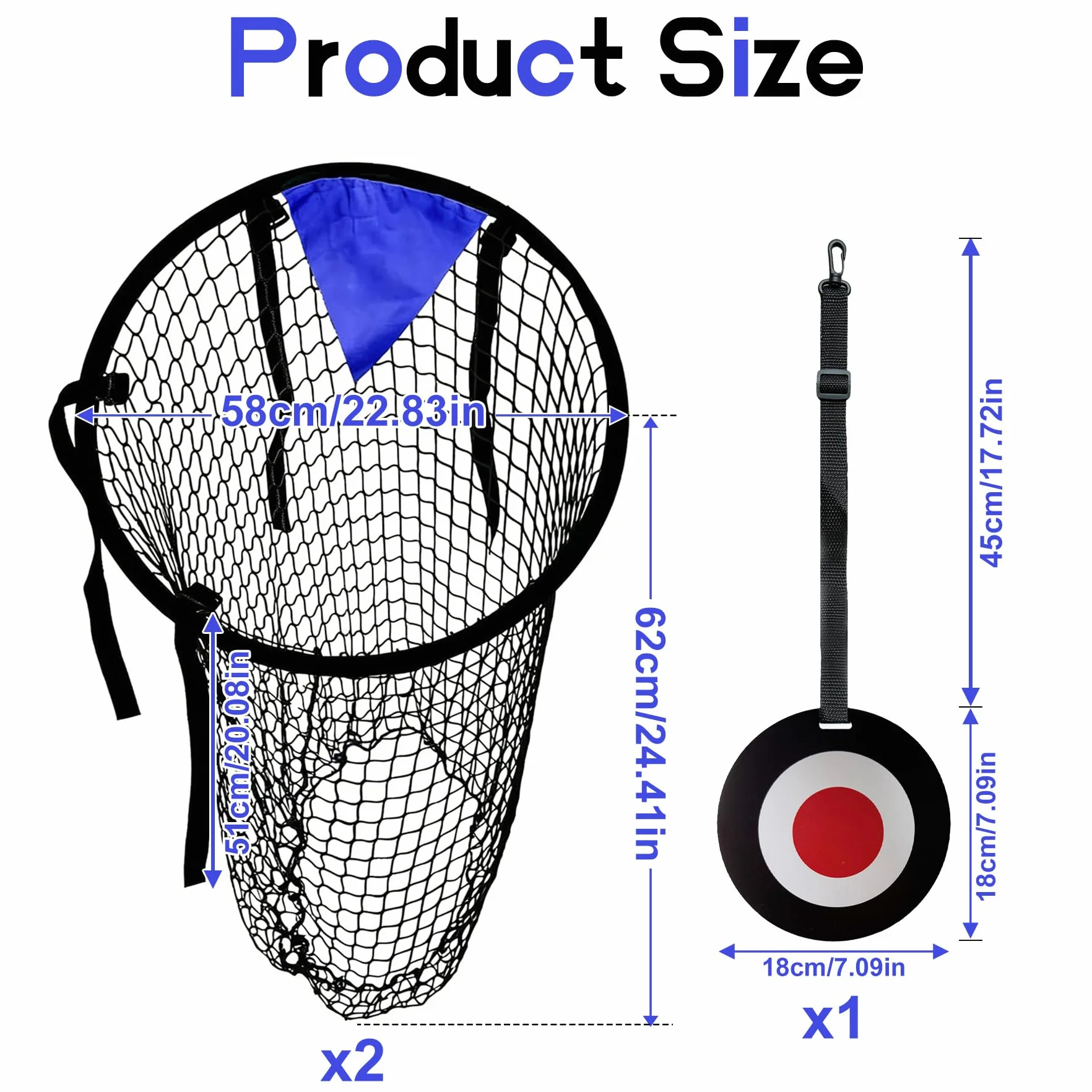 TZEKING Lot de 2 Cible Football, Filet de Football Pliable avec Sangles Réglables, Filet Cible But pour Améliorer la Précision de Tir, Adapté pour Enfants et Adultes
