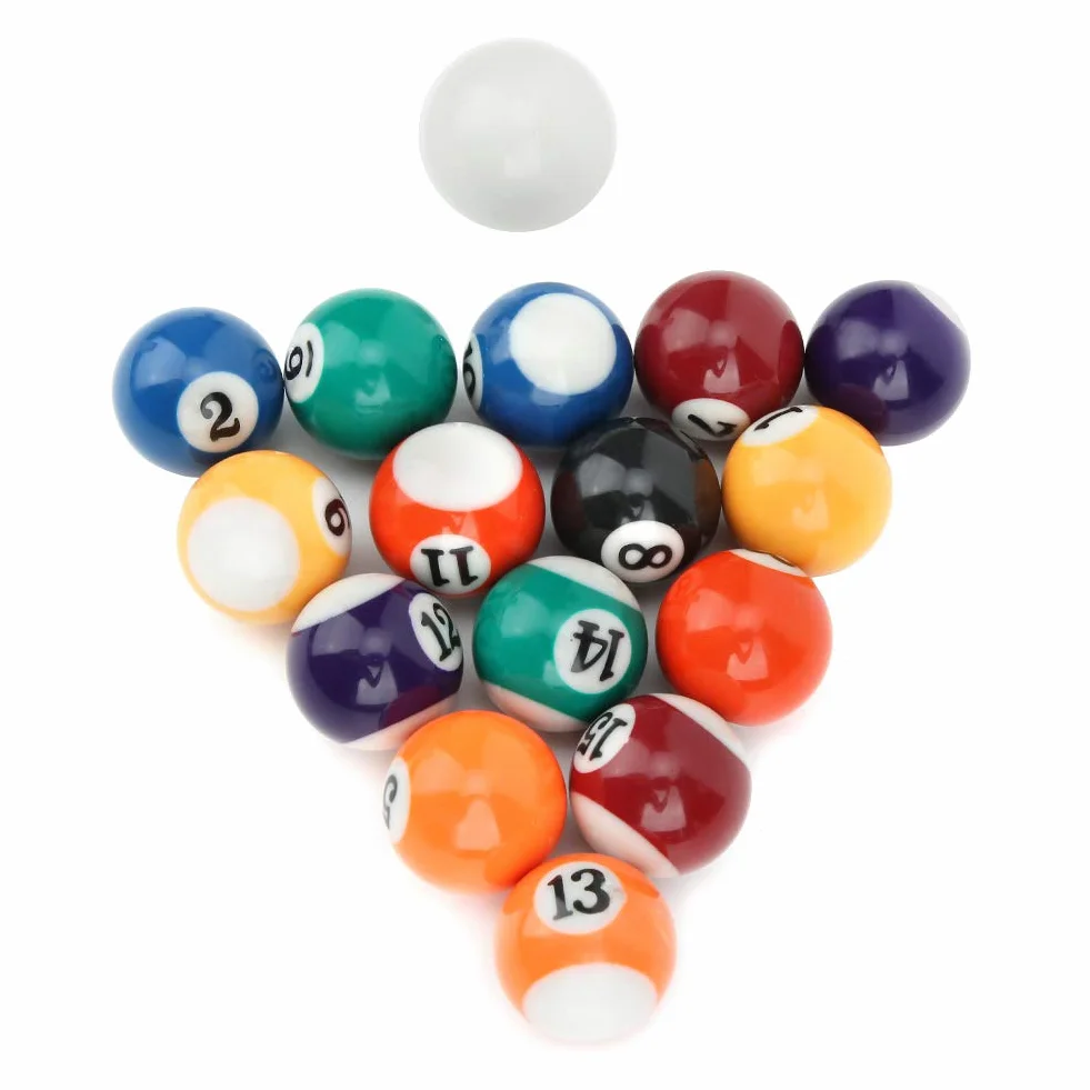 Zerodis Boule De Billard, Boule De Billard en Résine, 16 Pièces, 32 Mm, 15 Pièces Boule Numérotée Et 1 Pièce Boule Blanche pour Salle De Jeu, Sport, Jeux Récréatifs