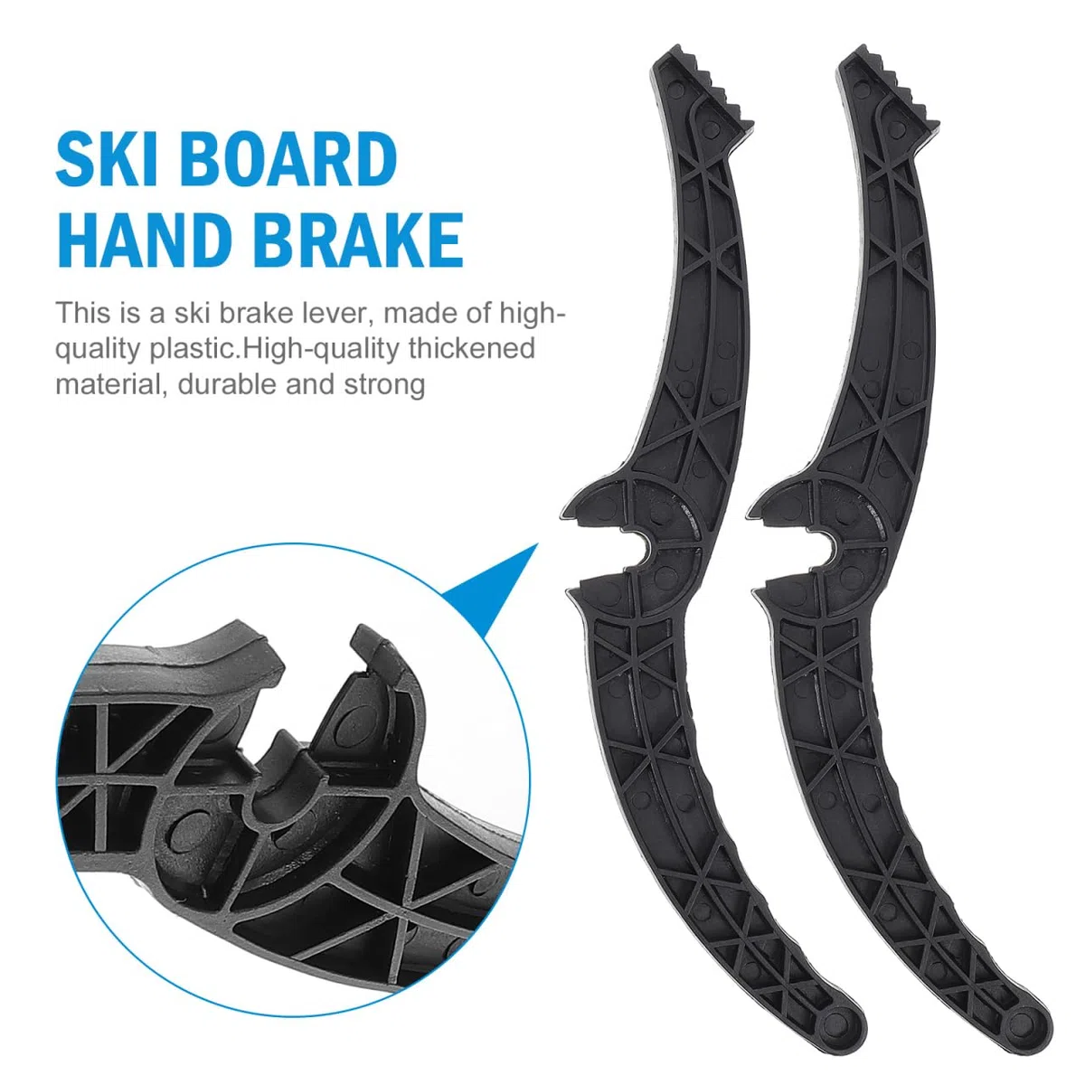 PoignéE De Frein pour Snowboard en Plastique Noir avec Corde - Accessoire De Ski 35X5X1.3Cm pour Une Utilisation en Plein Air