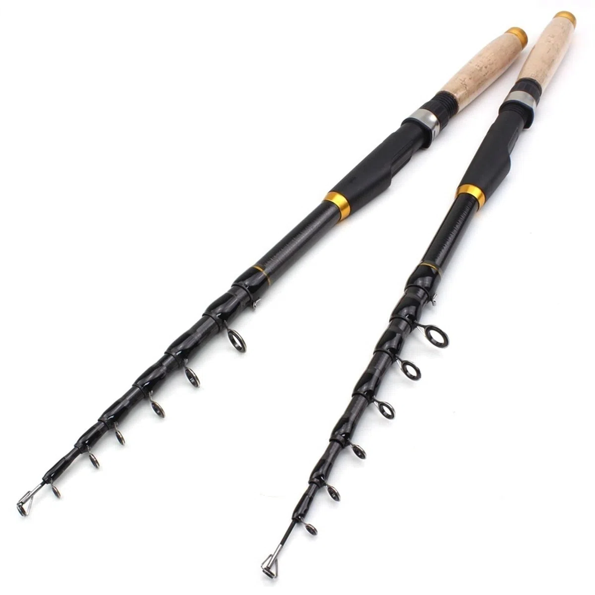 Modèle YG020 1.8 m-3.6 m Canne à pêche télescopique Multifonction poignée en liège Carpe en Fiber de Carbone Tige de Filature Portable pôle de Voyage matériel de Poisson(3.6)