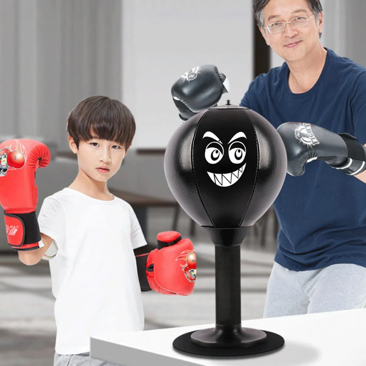 Sac De Boxe Anti-Stress – Sac De Boxe De Bureau avec Ventouse | Sac De Boxe De Bureau Robuste avec Expression | Punching Ball De Bureau, Jouet Anti-Stress pour Adultes, Bureau, École