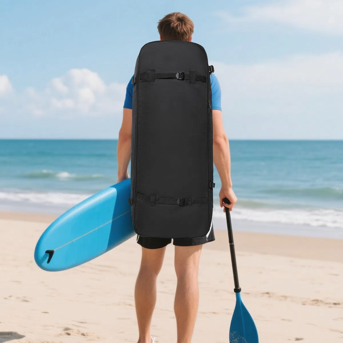 Générique Sac pour Planche À Paddle, Sac Kayak Gonflable Réglable, Transporteur Léger Imperméable Capacité De Rangement pour La Pêche en Eau La Plage Le Camping La Randonnée Et La Natation