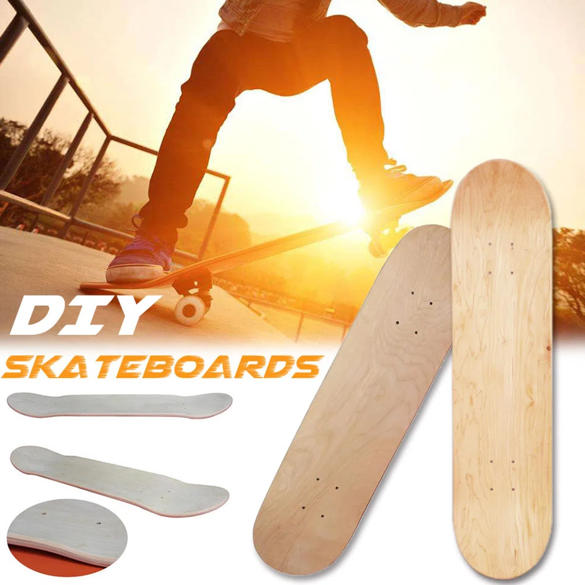8 Pouces 8 Couches Érable Blank Double Concave Skateboards Patin À roulettes Pro Blank Skateboard/Art Deck Naturel Planche À roulettes Table Bois Érable Skateboards