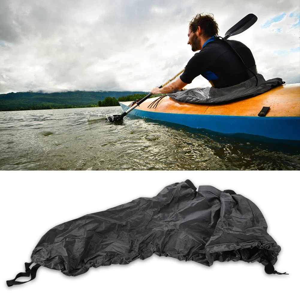 Jupe pour Kayak,Kayak Spray Couverture Universelle Réglable en Nylon Kayak Spray Jupe Cockpit Couverture Imperméable à l’Eau Couverture Deck Spray Jupe Sports Nautiques Accessoire(Gris)