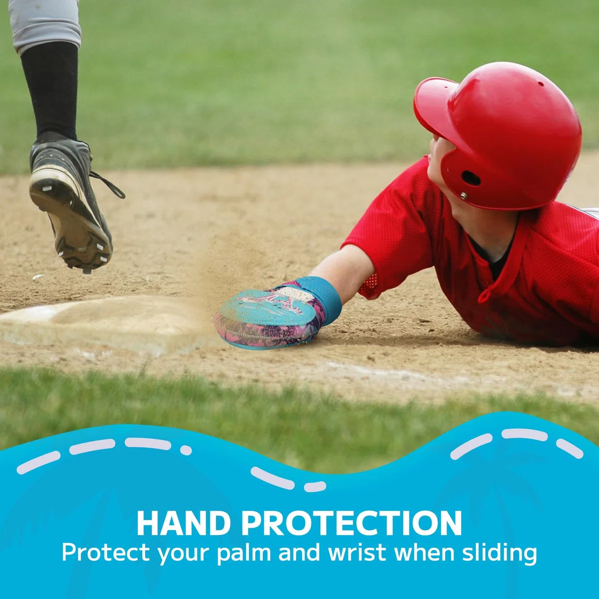 Gant de baseball coulissant pour adolescent, course à pied, softball, main droite/gauche, sangle de compression élastique rembourrée Magictape