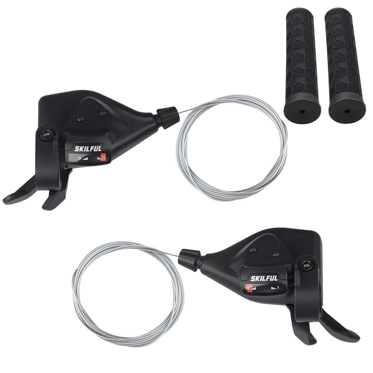 ZUKKA 1 paire de leviers de vitesse de vélo 3 x 8 24 vitesses pour VTT, vélo de route, VTT, BMX, noir
