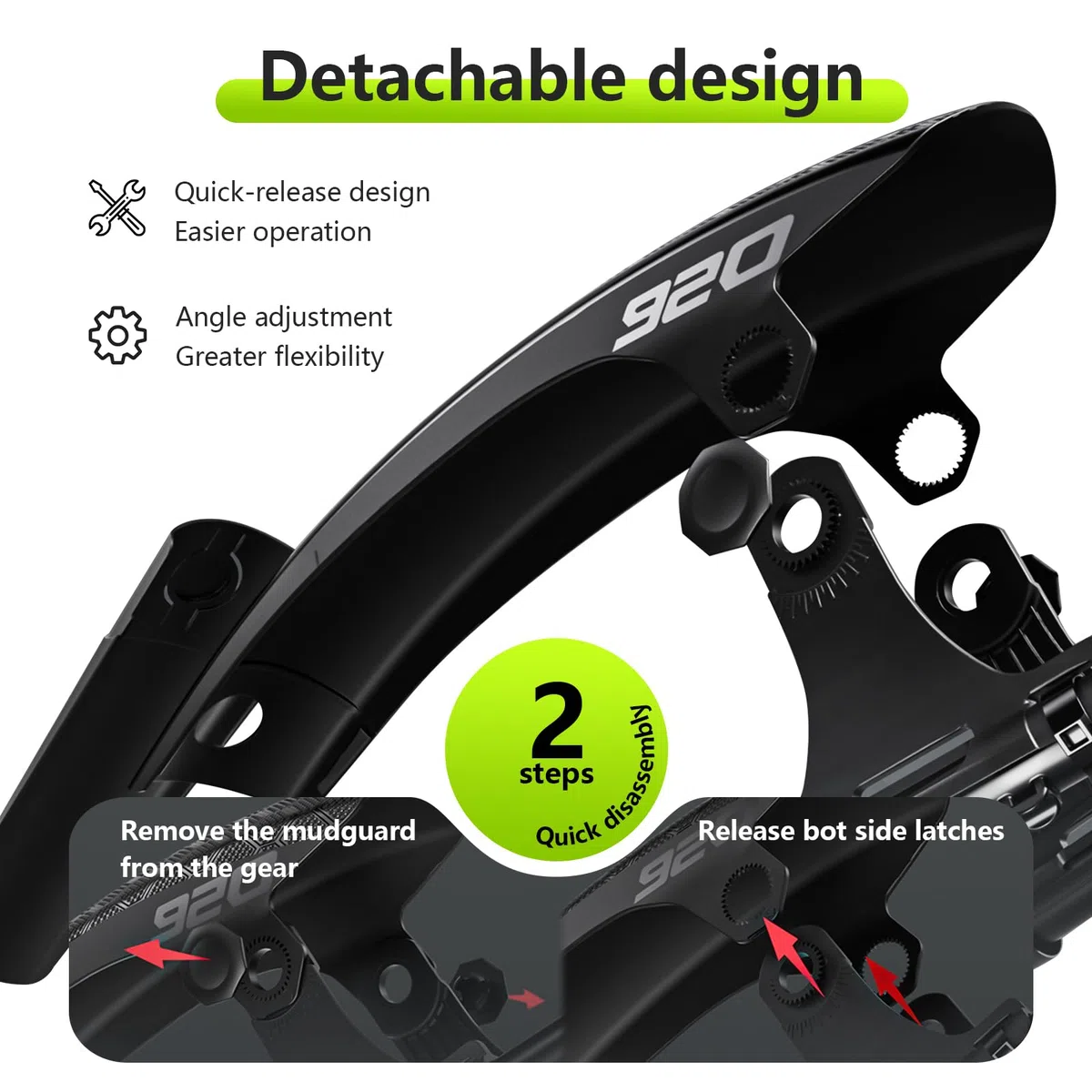 auvstar Garde Boue VTT,Garde Boue Velo Route Avant et Arrière,Ensemble de Garde Boue de vélo,Protection Contre Les Eclaboussures et la Saleté,Convient pour Les Roues de 26/27.5/29 Pouces