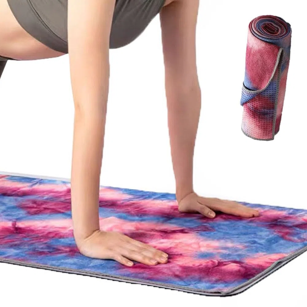 Serviette de yoga antidérapante avec points de préhension Couverture de Yoga à séchage rapide Serviette en microfibre Super Doux Absorbant la Sueur avec Sac de Transport