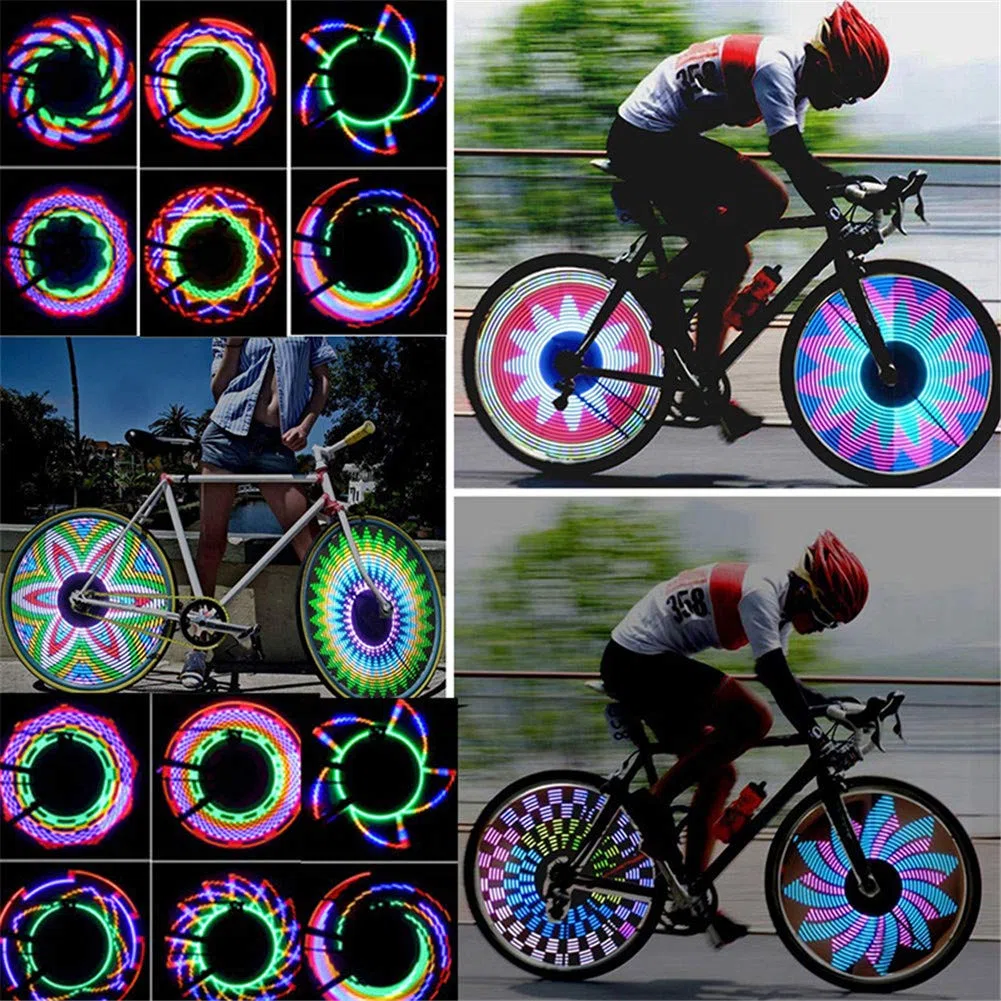 Lumières LED pour rayons de vélo - Étanche - 32 LED RVB - Avec 32 modes de changement - Accessoire pour VTT