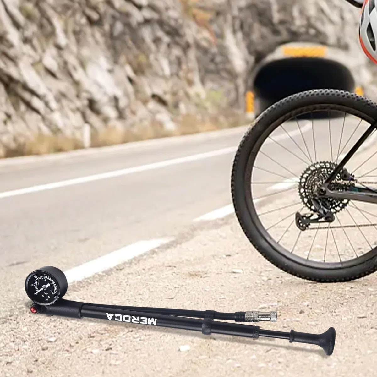 Pompe à haute pression, en alliage d'aluminium - Pompe à suspension portable pour vélo - 300 PSI