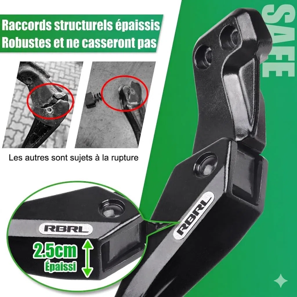 RBRL Béquille de vélo de 24 à 29 Pouces, Stable et antidérapante, réglable en Hauteur, en Alliage d'aluminium, pour VTT, vélo de Route, vélo électrique