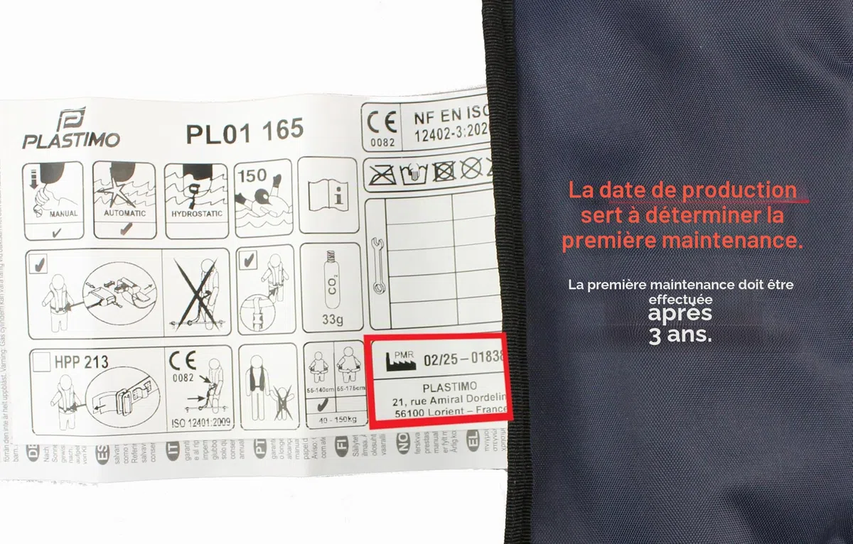 Lot de 4: Gilet de Sauvetage Automatique 165N ISO Waistbelt, Rouge