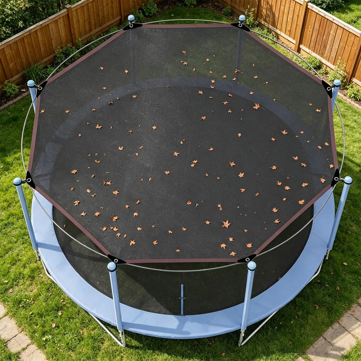 Générique Housse D'ombrage de Trampoline Ø 305 366 427 cm Toit Pare-S-oleil pour Trampoline 8 Barres, Anti-UV, imperméable & Anti-poussière Accessoires Trampolin, Facile à Installer