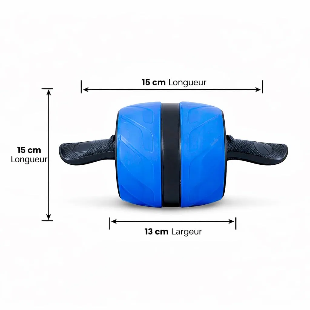 Roue Abdominale Double Ultra Stable avec Tapis Genoux – AB Roller Wheel Fitness avec Poignées Antidérapantes – Appareil Musculation Maison pour Abdos & Gainage