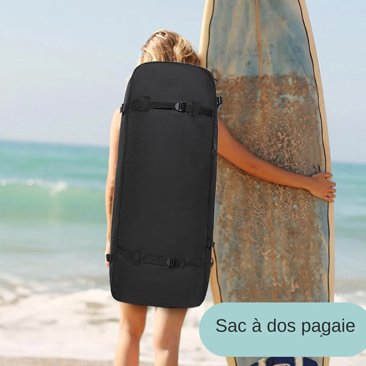 Générique Sac pour Planche À Paddle, Sac Kayak Gonflable Réglable, Transporteur Léger Imperméable Capacité De Rangement pour La Pêche en Eau La Plage Le Camping La Randonnée Et La Natation