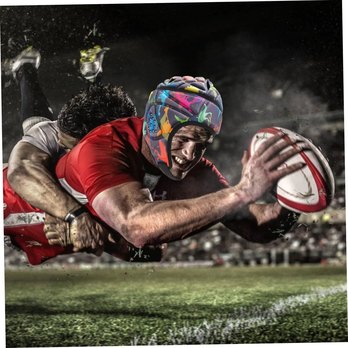 Casque de Rugby Réglable Protection Adhésive pour Adultes