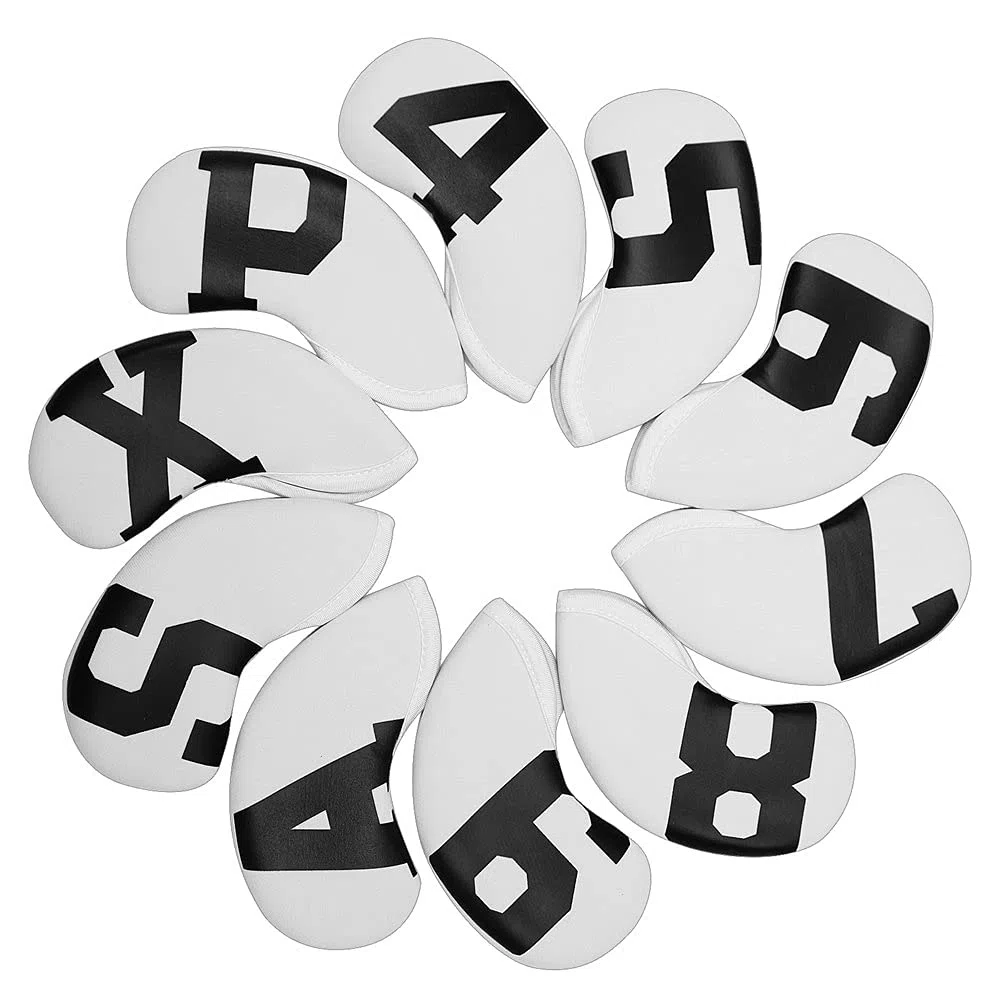 Lot de 10 housses de protection imperméables en néoprène pour clubs de golf
