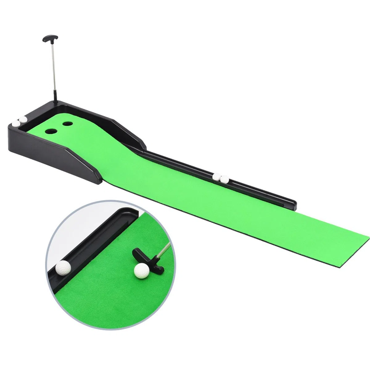 LOVIVER Tapis de Putting de Golf Tapis de Retour de Balle de Golf Tapis d'exercice antidérapant Couverture d'aide à l'entraînement Tapis de Pratique de Golf