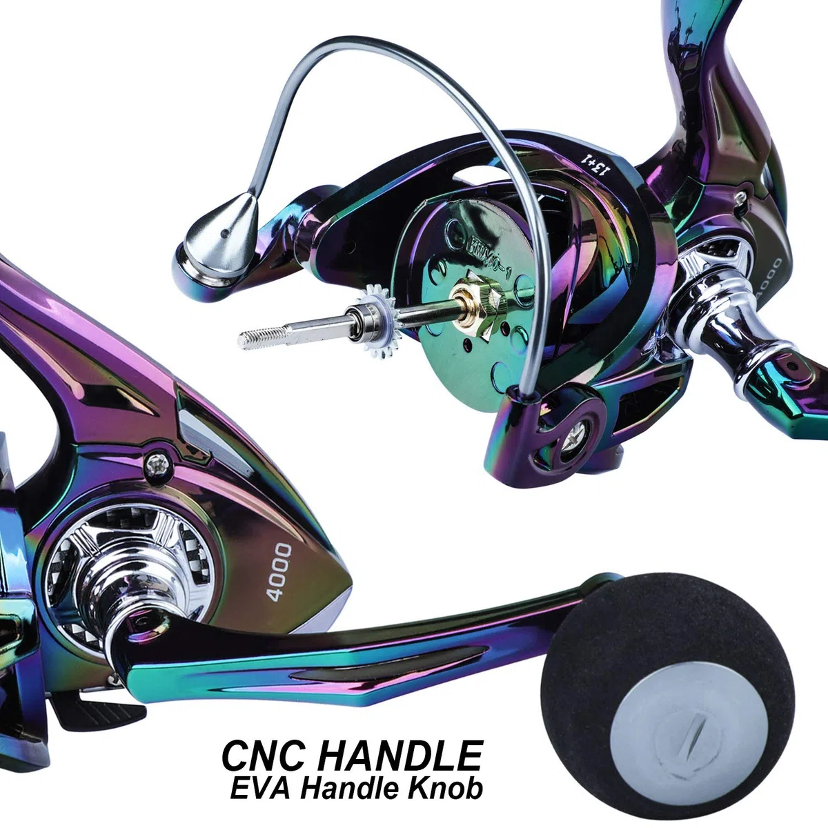 Sougayilang Moulinet de pêche coloré 13 + 1 BB Moulinet Spinning léger Ultra Lisse Puissant, avec Cadre en Graphite de Gestion de Ligne CNC, Convient pour l'eau Douce et l'eau salée