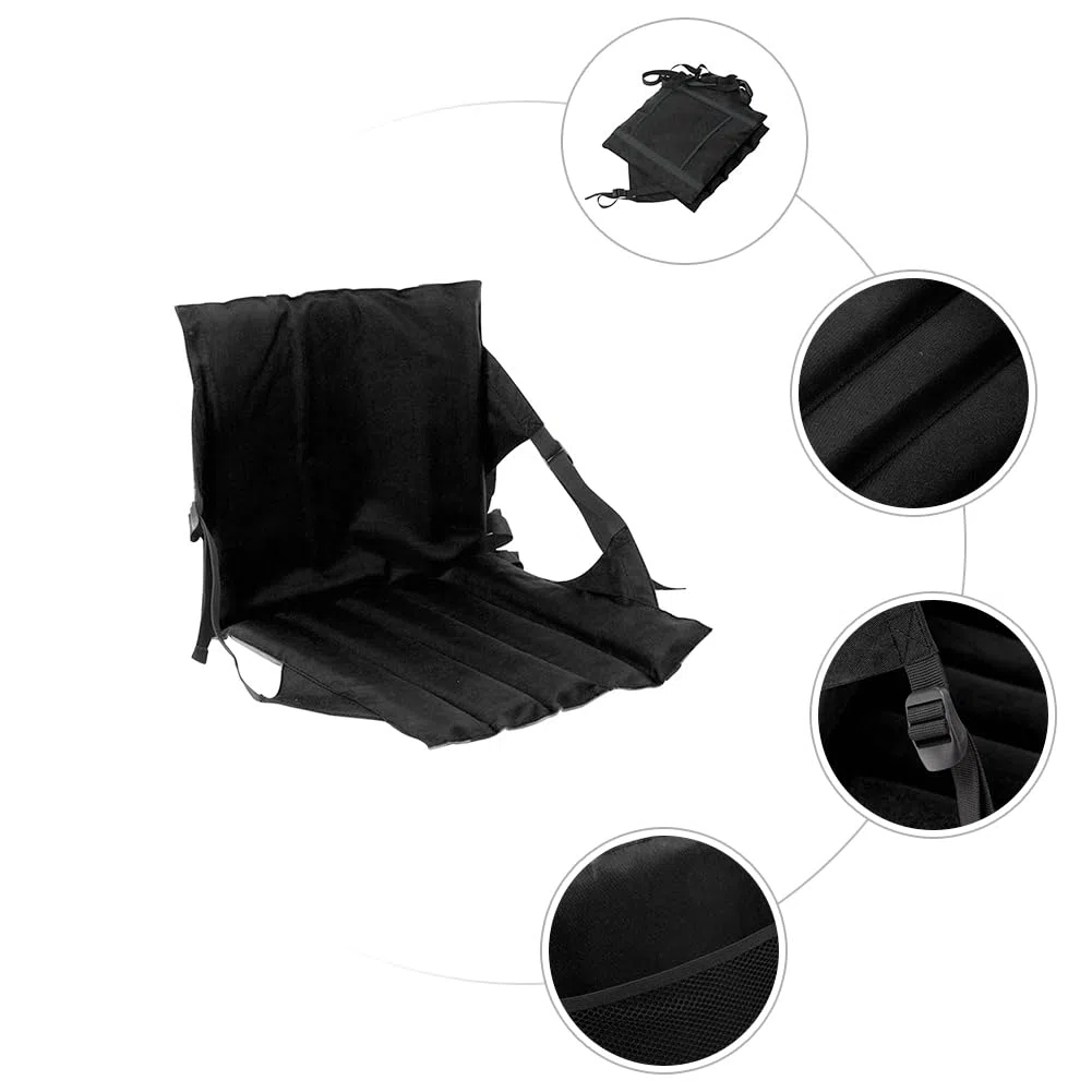 Coussin de Tribune avec Dossier - Coussin Siège Pliable avec Dossier,Protège-Siège Pliable avec pour Camping, Pêche, Extérieur, Voiture, Randonnée, Concerts, Bureaux